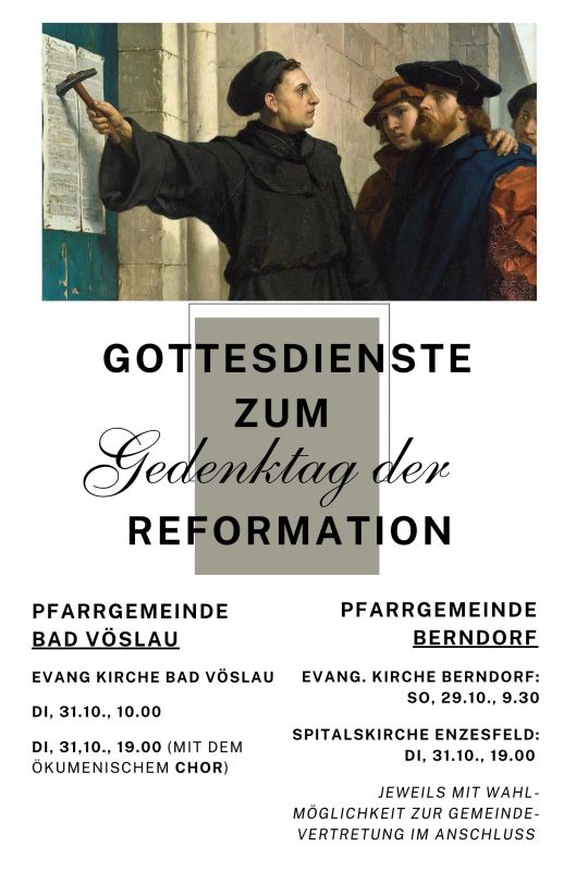 Einladung Reformationsgottesdienste